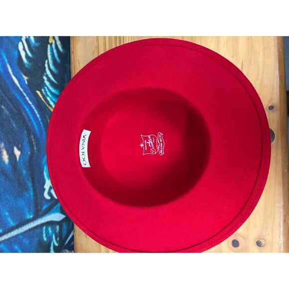Bollman Red Wool Felt Rancher Hat Wide Brim Flat Crown Western Cowgirl Hat main image 6
